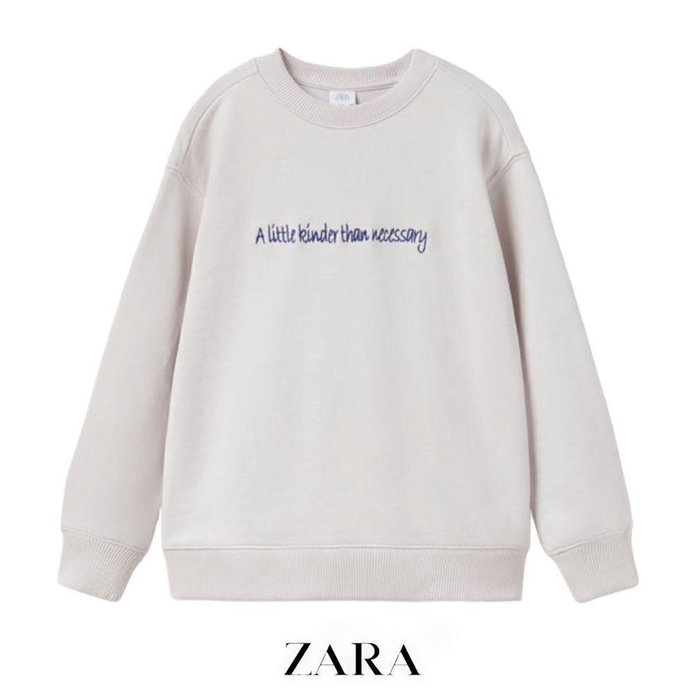 ZARA Kids | Ice | EMBROIDERED TEXT SWEATSHIRT
